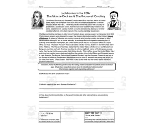 Isolationism in the USA | Comprehension Questions