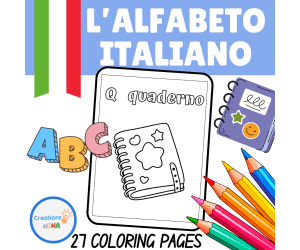 Italian Alphabet Coloring Pages