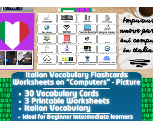 Italian Picture Vocabulary Flashcards - Computers