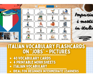 Italian Picture Vocabulary Flashcards - Jobs
