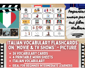 Italian Picture Vocabulary Flashcards - Movies & TV Shows
