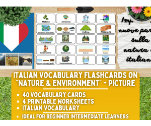 Italian Picture Vocabulary Flashcards - Nature & Environment