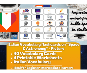 Italian Picture Vocabulary Flashcards - Space & Astronomy