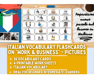 Italian Picture Vocabulary Flashcards - Work & Business