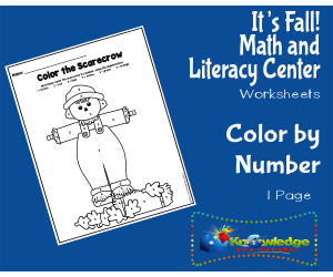It's Fall! Kindergarten Math & Literacy Center: Color by Number