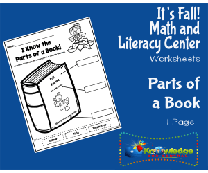 It's Fall! Kindergarten Math & Literacy Center: Parts of a Book