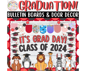 It's Grad Day!: Animals Graduation Bulletin Boards & Door Decor Kits