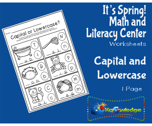 It's Spring! Kindergarten Math & Literacy Center: Capital and Lowercase