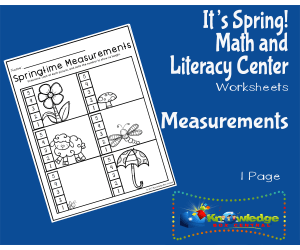 It's Spring! Kindergarten Math & Literacy Center: Measurements