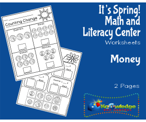 It's Spring! Kindergarten Math & Literacy Center: Money