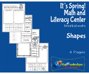 It's Spring! Kindergarten Math & Literacy Center: Shapes