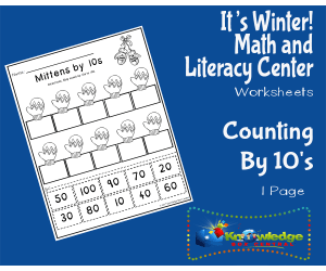 It's Winter! Kindergarten Math & Literacy Center: Counting By 10's