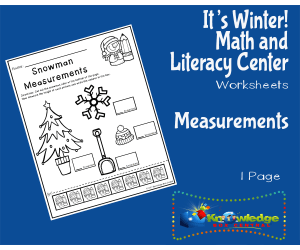 It's Winter! Kindergarten Math & Literacy Center: Measurements