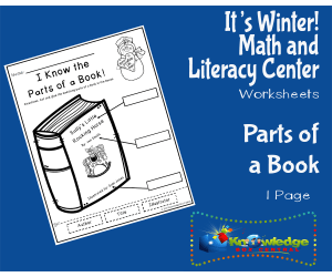 It's Winter! Kindergarten Math & Literacy Center: Parts of a Book