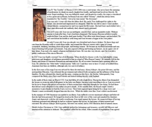 Ivan IV "the Terrible" of Russia Biography | Comprehension Questions