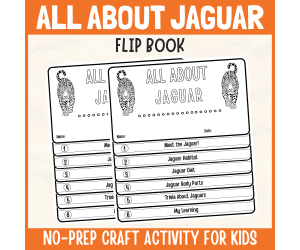 Jaguar Rainforest Animal Craft Forest  Science Study Writing activity