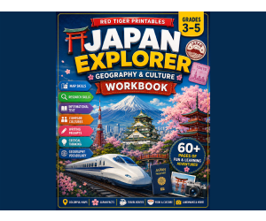 Japan Geography & Culture Workbook | Grades 3-5 | 60+Pages