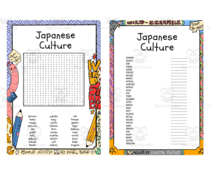 Japanese Culture word search & scramble
