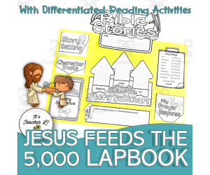 Jesus Feeds the 5,000 Lapbook Grades 4, 5, 6 Bible Story ELA