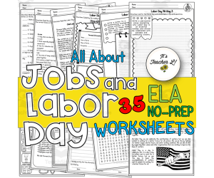 Jobs and Labor Day No-Prep ELA Worksheets