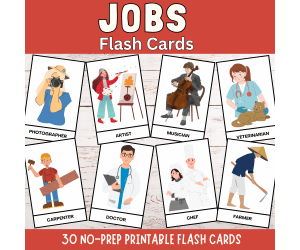 Jobs profession occupation flashcards career community helpers cards