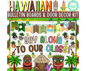 July & Hawaiian Bulletin board And door Decor kit: Say Aloha
