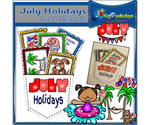 July Holidays Interactive Foldable Booklet - EBOOK