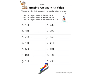 Jump Place Value Worksheet