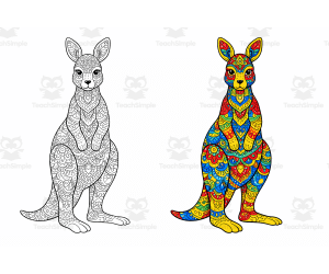 kangaroo Mandala Coloring Page Worksheet activity