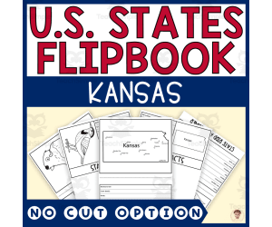 Kansas State Flipbook (Capital, Bird, Flower, Flag, Animal)