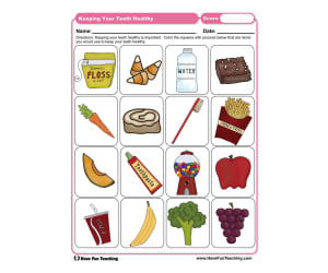 Keeping Your Teeth Healthy Worksheet