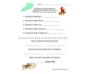 Kentucky Worksheet