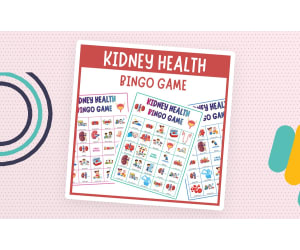 Kidney Renal Health bingo game Human Body CKD Prevention Vocabulary