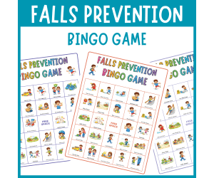 Kids Falls Prevention bingo game Injury Prevention Strategy P.E safety