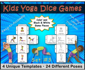 Kids Yoga Dice Game with 24 Different Poses