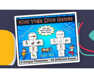Kids Yoga Dice Games with 36 Different Poses