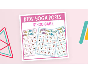 Kids Yoga Poses Bingo game physical movement mindfulness brain break