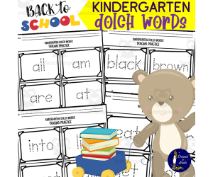 Kindergarten Dolch Words Tracing Practice