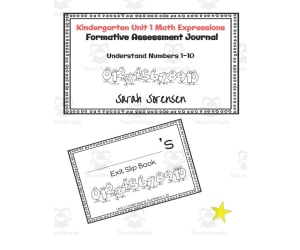 Kindergarten Math Exit Slip Journal | Unit 1 Math Expressions