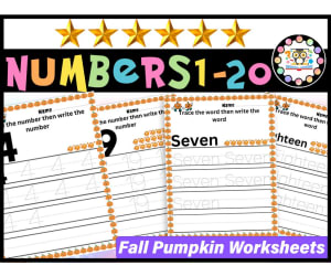 Kindergarten Math Number of the Day Worksheets Counting Numbers 1 - 20