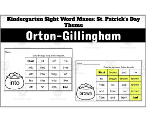 Kindergarten Sight Word Mazes: St. Patrick's Day
