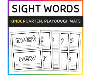 Kindergarten Sight Words, Playdough Mats