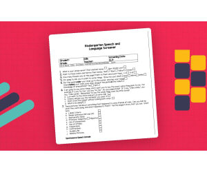 Kindergarten Speech and Language Screener