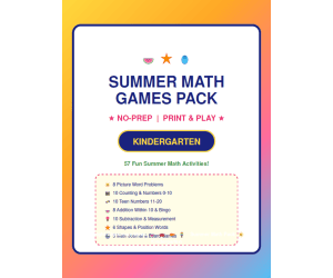 Kindergarten Summer Math Games Pack | No-Prep Printables