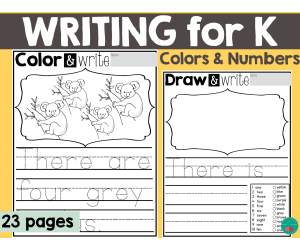 Kindergarten Writing Center - Numbers and Colors Beginners Writing