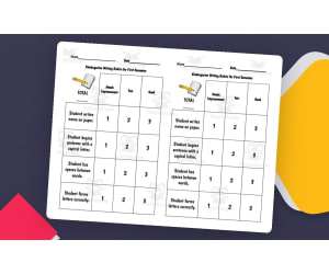 Kindergarten Writing Rubric – Editable Template