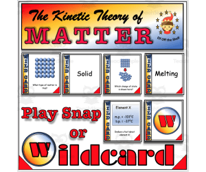 Kinetic Theory of Matter, Staes of Matter, Change of State - Wilcard and Snap Card Games for Middle School