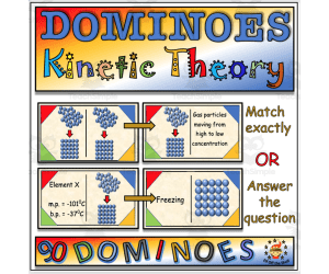 Kinetic Theory of Matter, States of Matter, Change of State Dominoes Game for Middle School