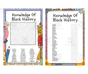 Knowledge Of Black History word search & scramble