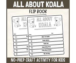 Koala Flipbook Craft Australian Animal Science Study Writing Prompt
